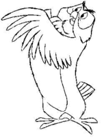 A coloring page of winnie the pooh - owl
